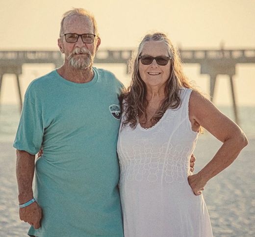 Nayna and her husband at the beach